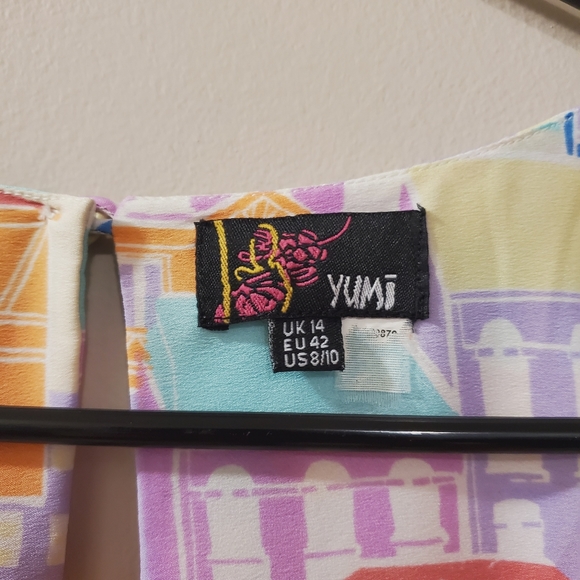 Yumi House Print Dress - Size 8/10 - Picture 3 of 6